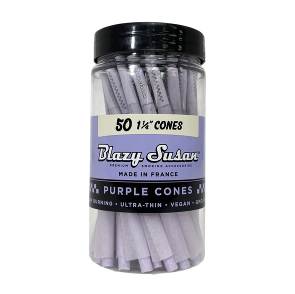 Blazy Susan Purple Pre-Rolled Cones - Jar of Assorted Sizes