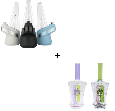 Puffco Peak Bundle with Calibear Gummy Worm Straw Cup Attachment