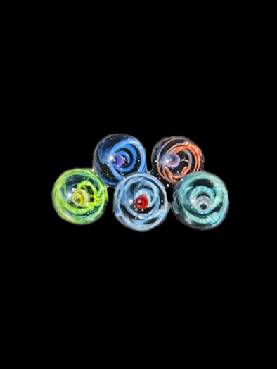 Black Sheep Glass Galaxy Planet Marbles - Celestial-Themed Glass Art in Assorted Sizes