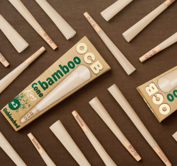 OCB Bamboo Pre-Rolled Cones – eco-friendly, biodegradable smoking papers made from natural bamboo fibers for a smooth, even burn.